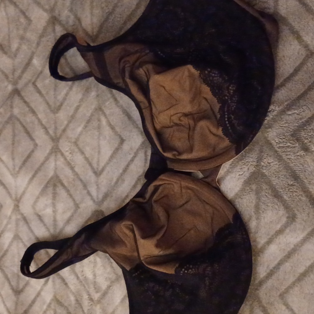 Lilyette black nude sheer Bra 42DD